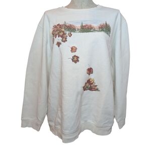 Northern Reflections Autumn Leaves Graphic Sweatshirt XXL Cozy Fall